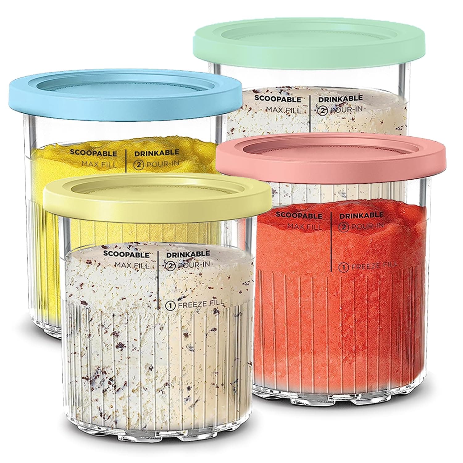 Ersatz für Ninja CREAMi Deluxe Behälter - 4er Pack, 680ml 🍦