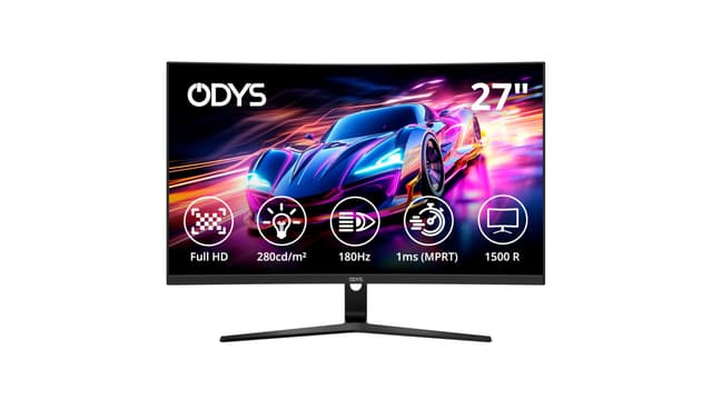 ODYS XP27-F-180-27 Zoll Curved Office & Gaming Monitor 27 Zoll - Curved FHD - 180Hz 🖥️🎮