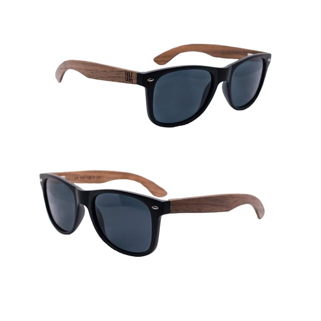 Holzwurm Sonnenbrille mit Holzbügeln aus Walnuss - Modisches Accessoire mit UV400-Schutz 🌞
