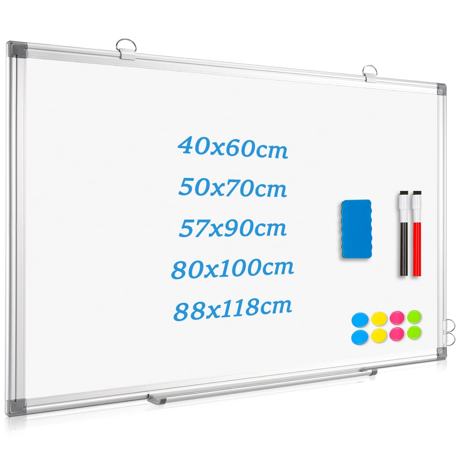 🌟 QUEENLINK Magnetisch Whiteboard 40x60cm 🌈 Magnettafel mit Aluminiumrahmen ✏️