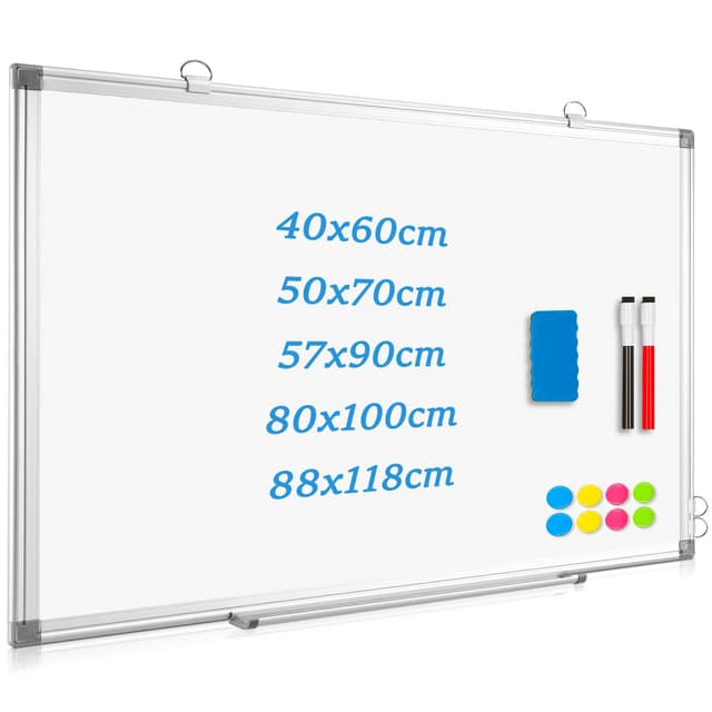🌟 QUEENLINK Magnetisch Whiteboard 40x60cm 🌈 Magnettafel mit Aluminiumrahmen ✏️