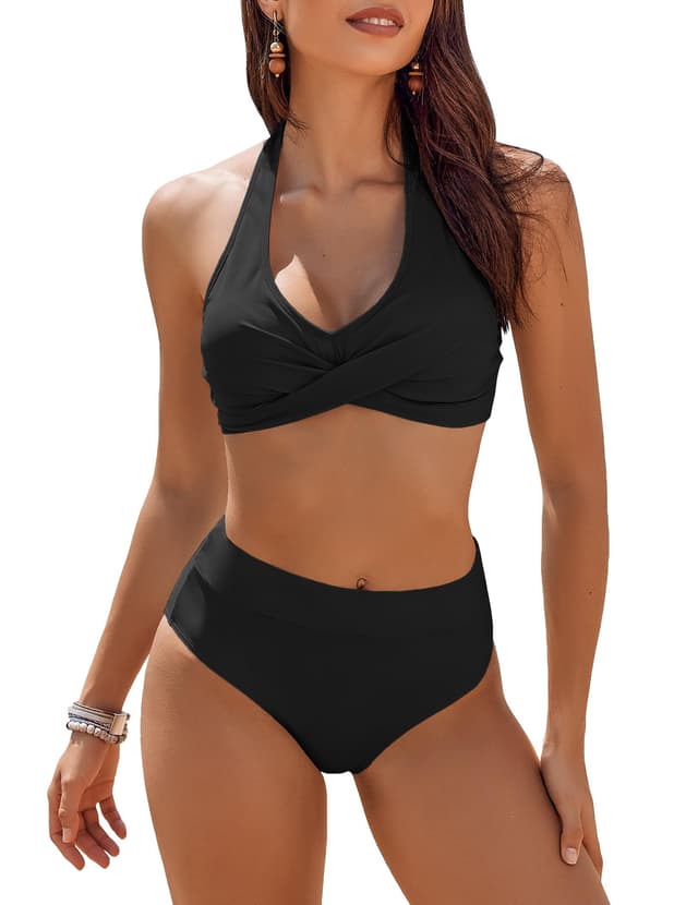 AI'MAGE Damen Zweiteiliger Badeanzug V-Ausschnitt 🌺👙