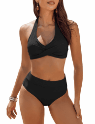 AI'MAGE Damen Zweiteiliger Badeanzug V-Ausschnitt 🌺👙