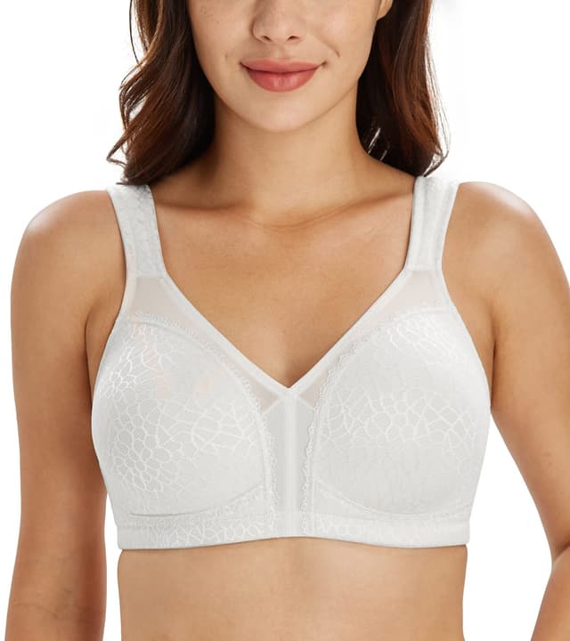 Lemorosy Damen Komfort Vollschalen BH 90C Weiß 🌸🌟