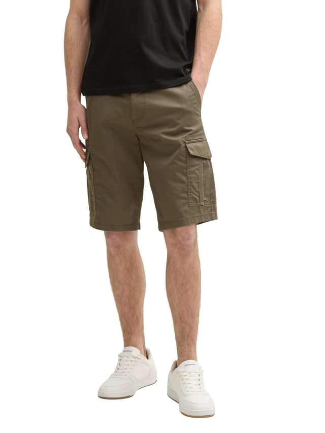 🔥 Super Angebot! TOM TAILOR Herren Cargo Shorts mit Taschen 34 37215 - Olive Triangle Print