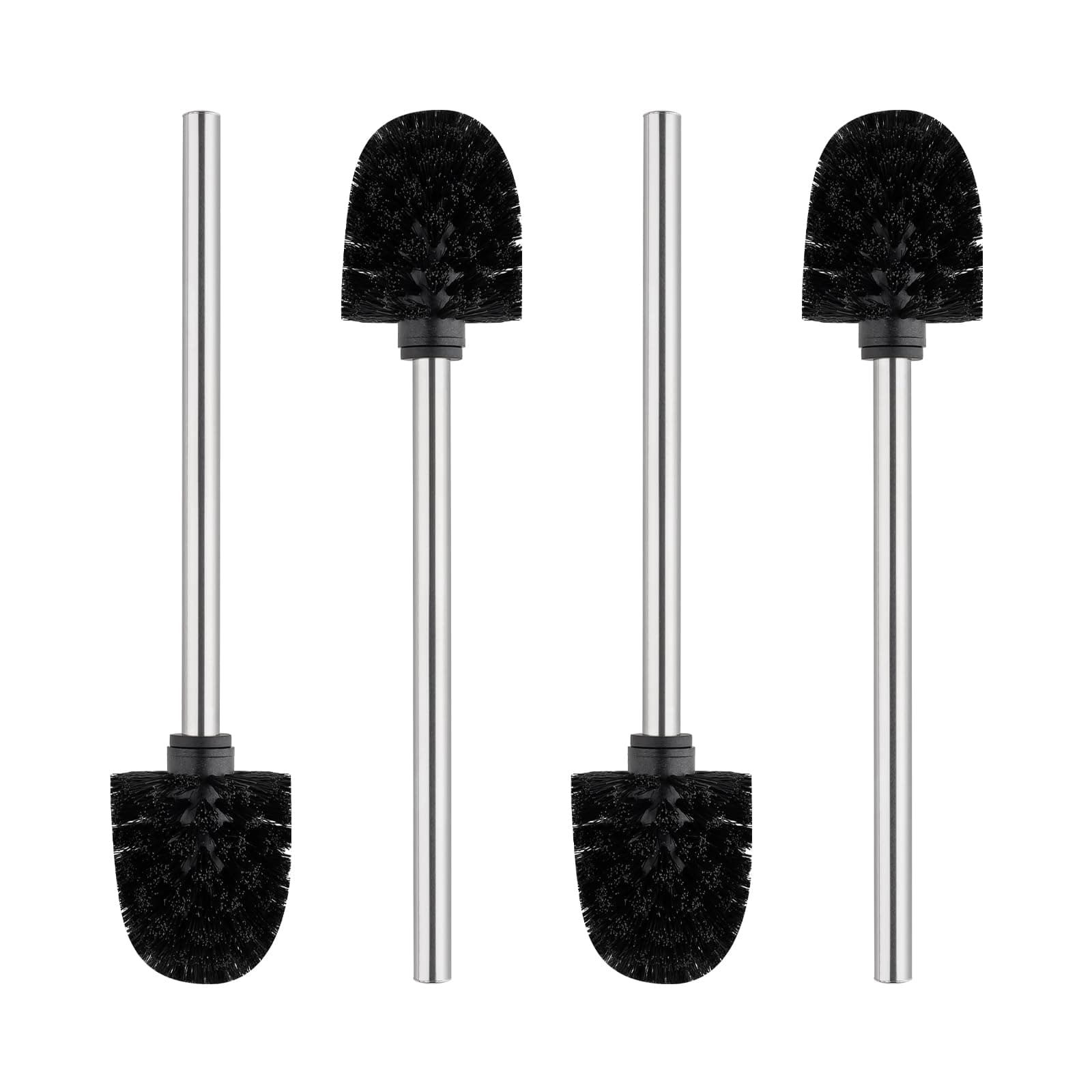 🚽 Ibergrif 4 Stück Klobürste Schwarz mit Edelstahlstiel 🧼