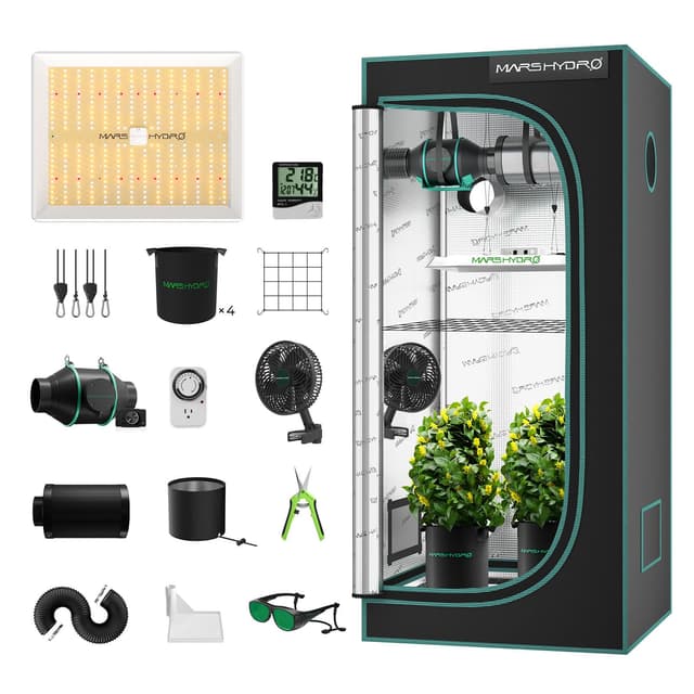 Mars Hydro Growzelt Komplettset TS1000 Dimmbar Grow Lampe
