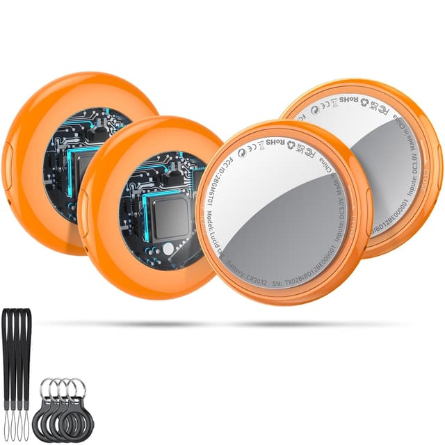 Smart Air Tracker Tag - Schlüsselfinde für iOS - 4er Pack Orange