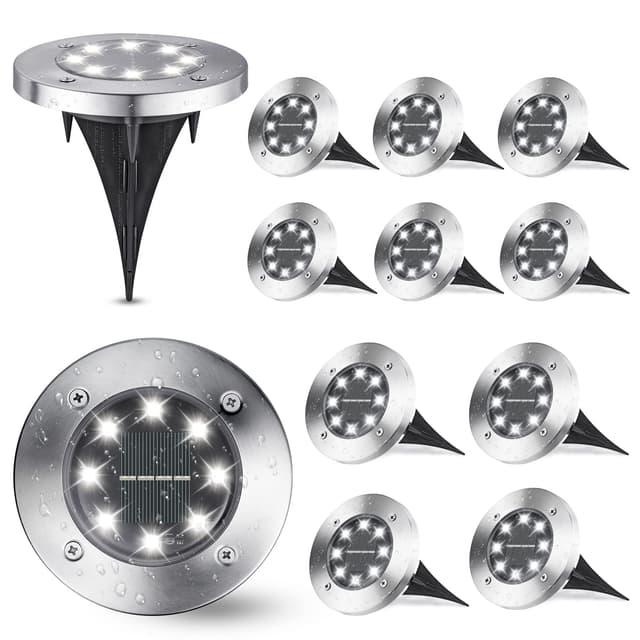 🌞🌿🔆 DEAL: Joomer 12 Stück Solar Bodenleuchten Aussen - 6000K Weiß - Wasserdicht - Solarlampen für Garten