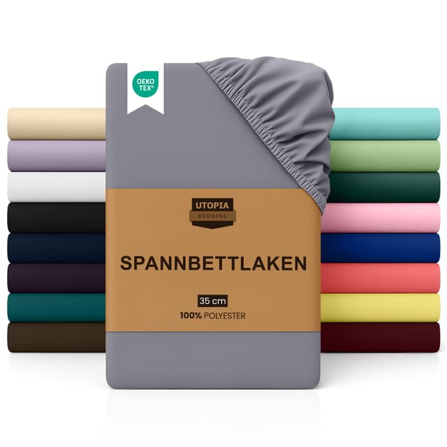 Utopia Bedding - Spannbettlaken 90x200cm - Grau 🛏️