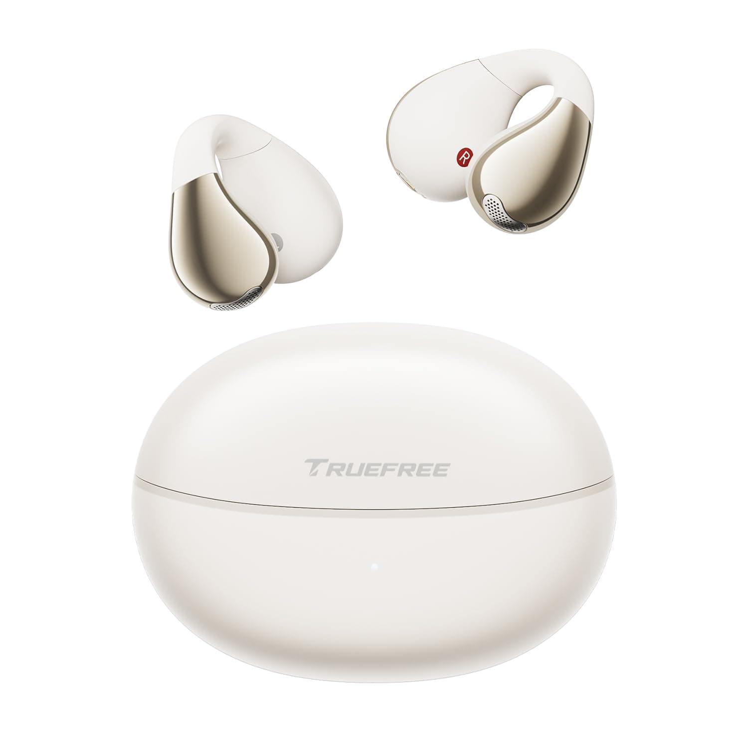 🎧 Truefree B1 Open Ear Bluetooth Kopfhörer - Clip-On Kopfhörer Sport - Kabellose Bluetooth 5.4 - 3D-Klang - APP - Weiß