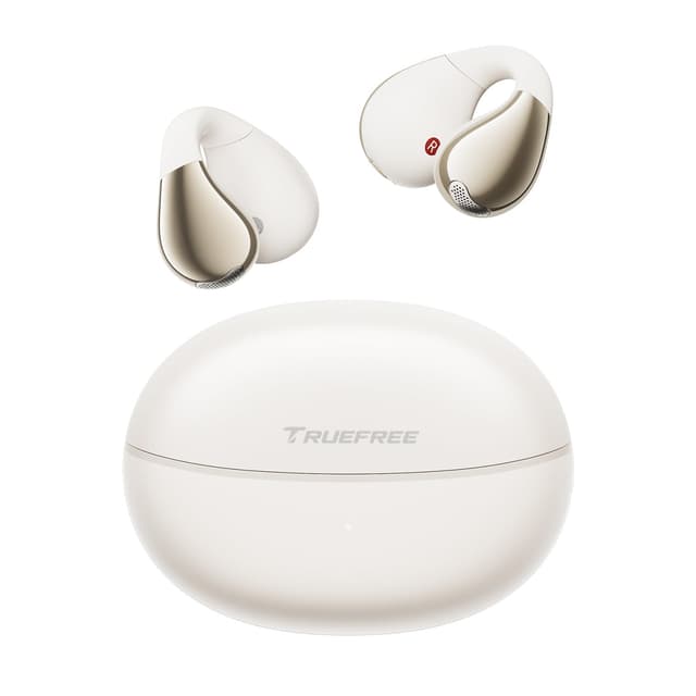 🎧 Truefree B1 Open Ear Bluetooth Kopfhörer - Clip-On Kopfhörer Sport - Kabellose Bluetooth 5.4 - 3D-Klang - APP - Weiß