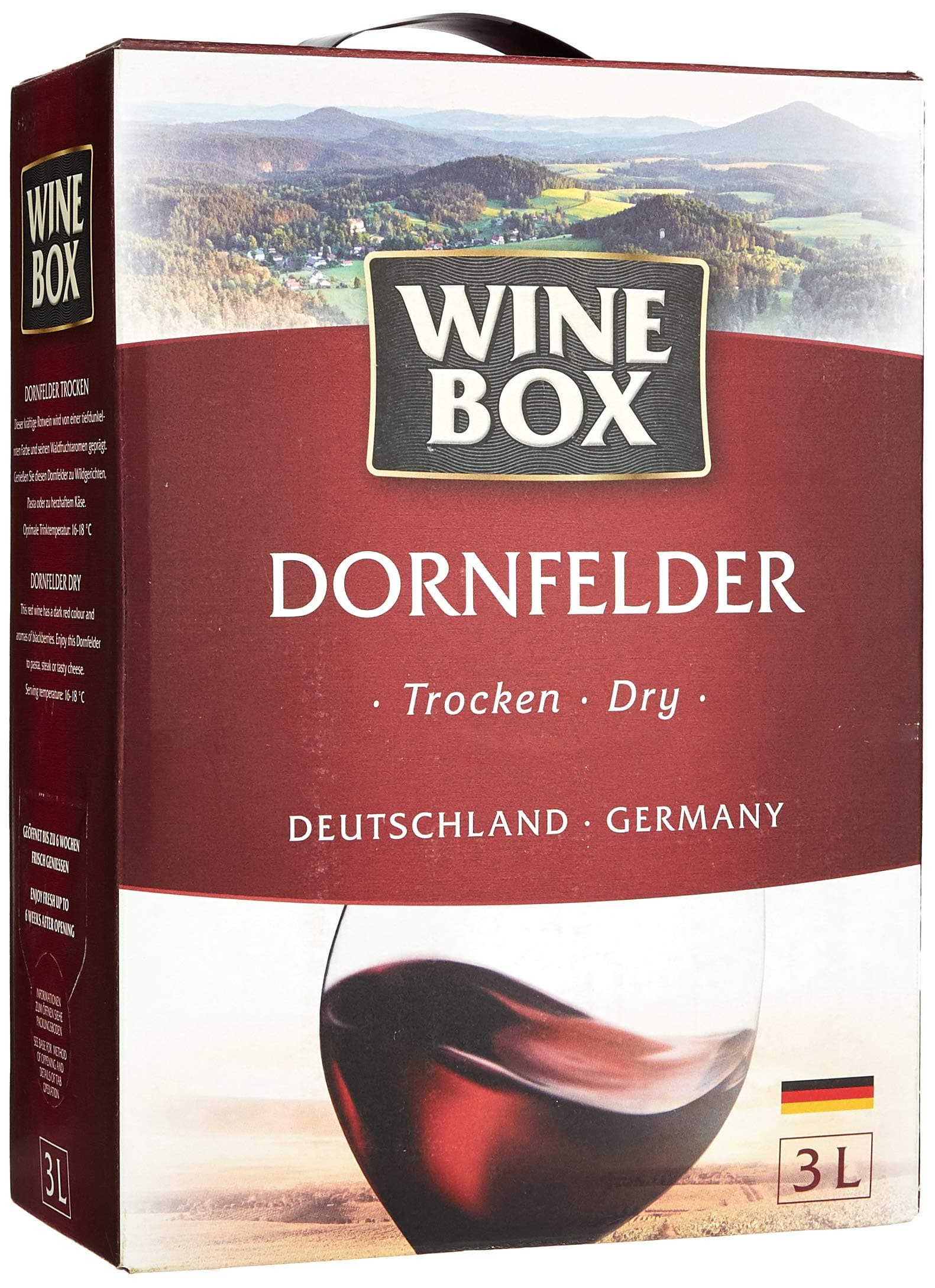 Angebot: 🍷 Wine Box Dornfelder Landwein Rhein trocken Bag-in-Box (1 x 3 l) | 3 l (1er Pack) Dornfelder 3 l (1er Pack) 🍇