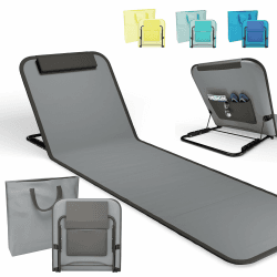 🌞 Onbest Bequeme Strandliege 165 cm lang - mit Verstellbarer Rückenlehne und Liegekissen 🏖️ Angebot bei HelloDeals