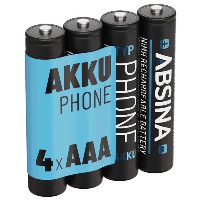 🔋📞 ABSINA 4X NiMH Akkus für Telefon Gigaset Mobilteil wiederaufladbar 800 mAh - 4er Pack
