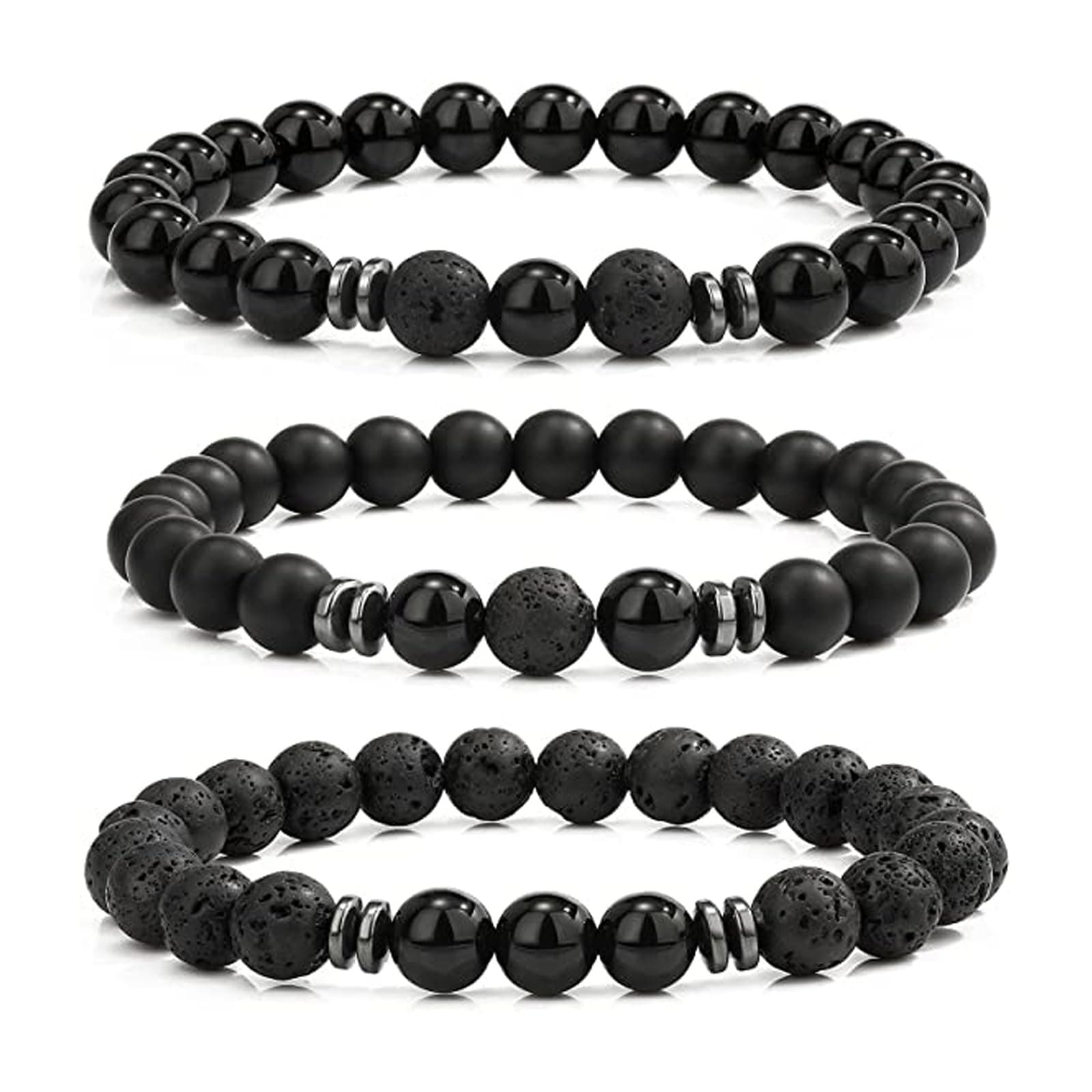 Hochwertiges Tigerauge Herrenarmband Set 🐯🖤