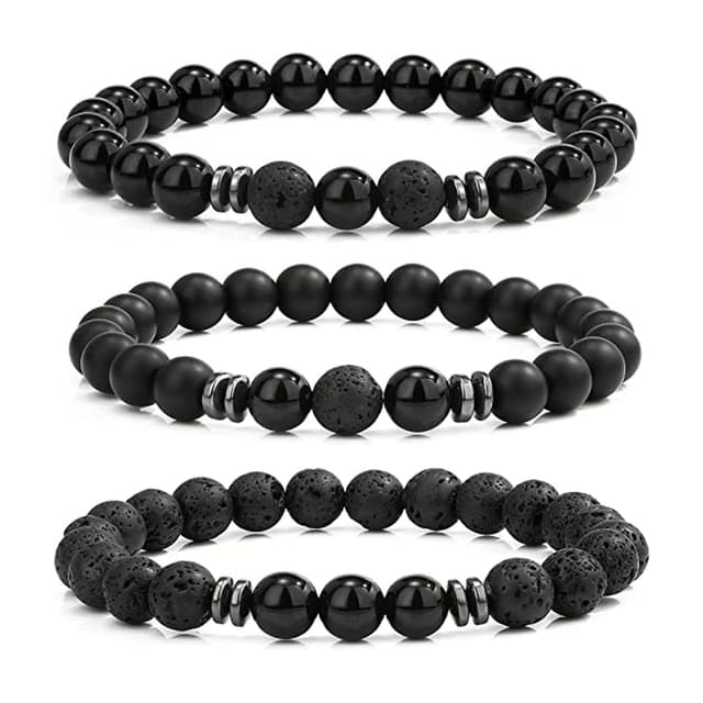 Hochwertiges Tigerauge Herrenarmband Set 🐯🖤