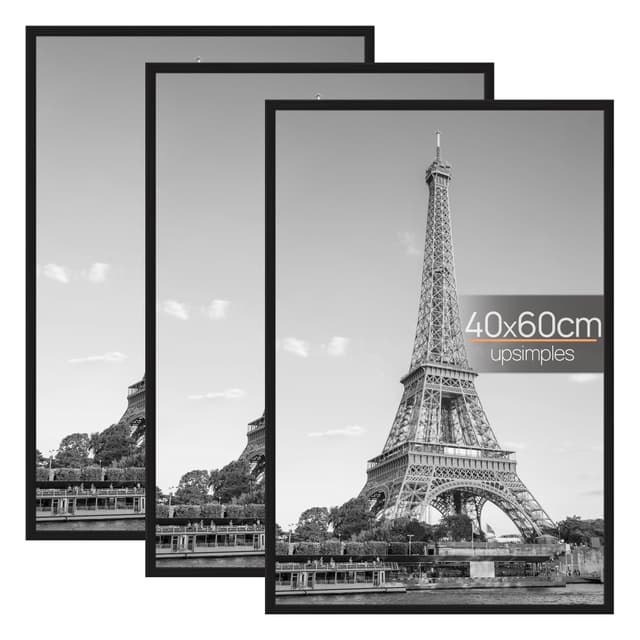 🖼️🎁 Upsimples 3 Pack Bilderrahmen 40x60, 40x60 cm Bilderrahmen Schwarz 🖤 für Fotogalerie