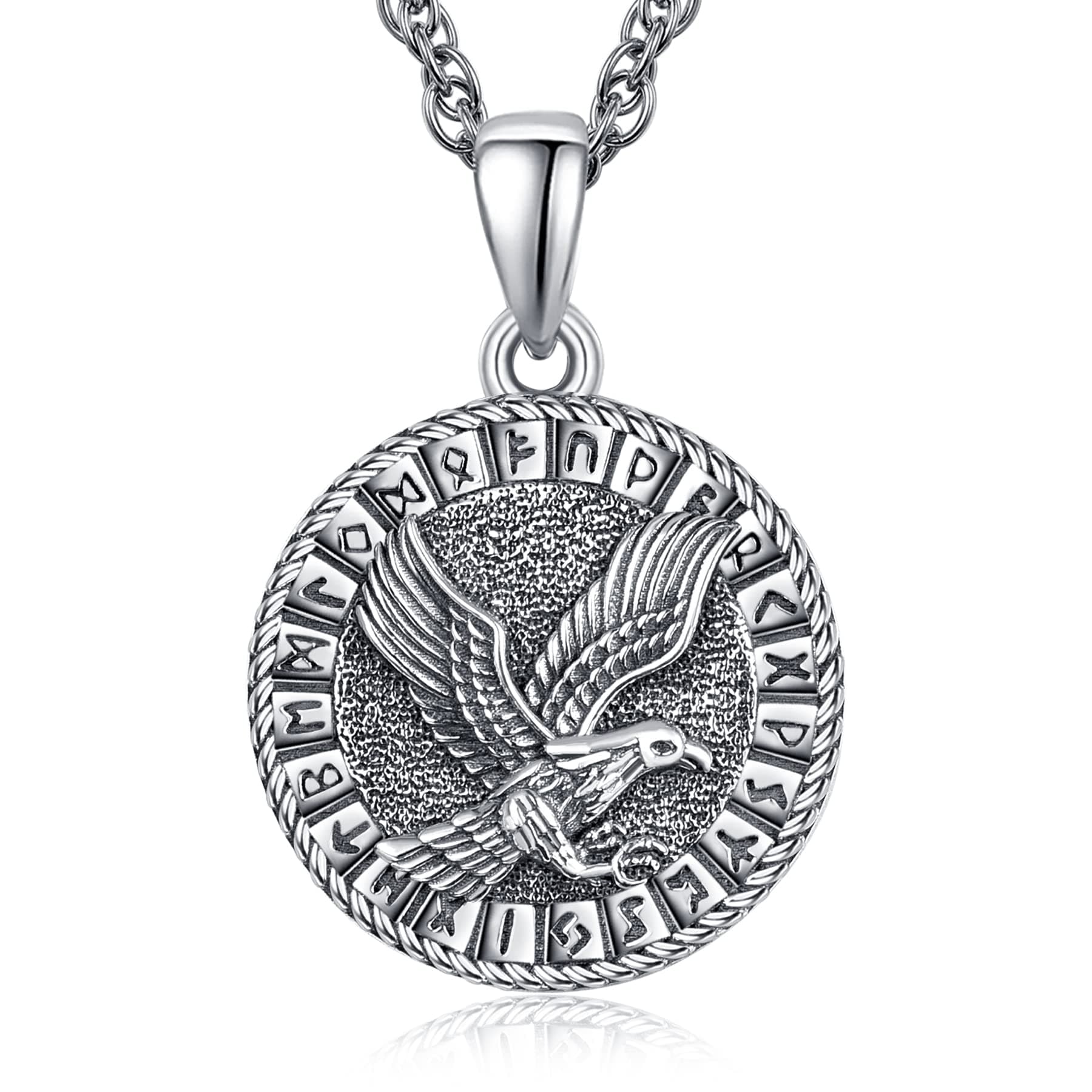 🦅 Wikinger Halskette 925 Sterling Silber Adler Anhänger