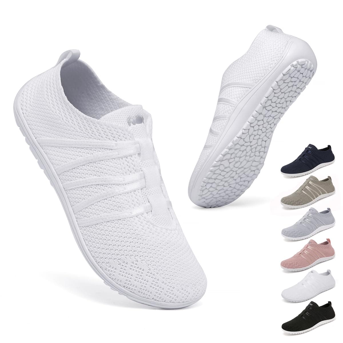 👟 Geweo Barfußschuhe Damen Herren - Bequeme Slip On Sneaker - Leichte Atmungsaktiv Fitnessschuhe