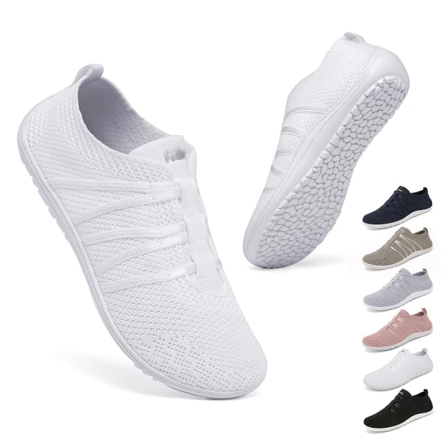 👟 Geweo Barfußschuhe Damen Herren - Bequeme Slip On Sneaker - Leichte Atmungsaktiv Fitnessschuhe