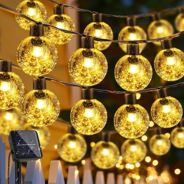 🌞 LuJasi Solar Lichterkette Aussen, 18M 100LED Lichterkette Außen Solar IP65 Wasserdicht 🎉