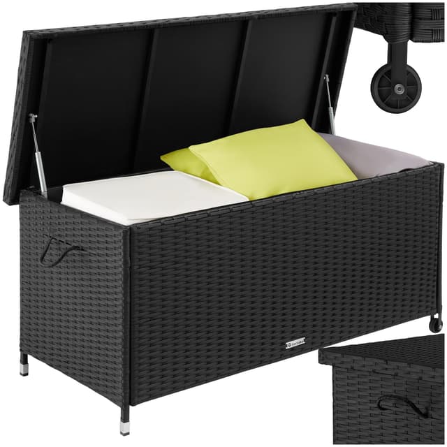 🌿🌞🌼 Tectake® Poly Rattan Auflagenbox - Wetterfeste Kissenbox für Garten & Balkon 🌼🌞🌿