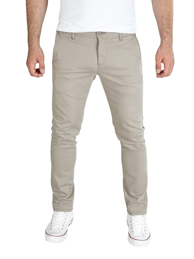 PITTMAN Andrew Herren Chino Hose - Chinohose mit Teil-elastischem Bund in Beige 🌿