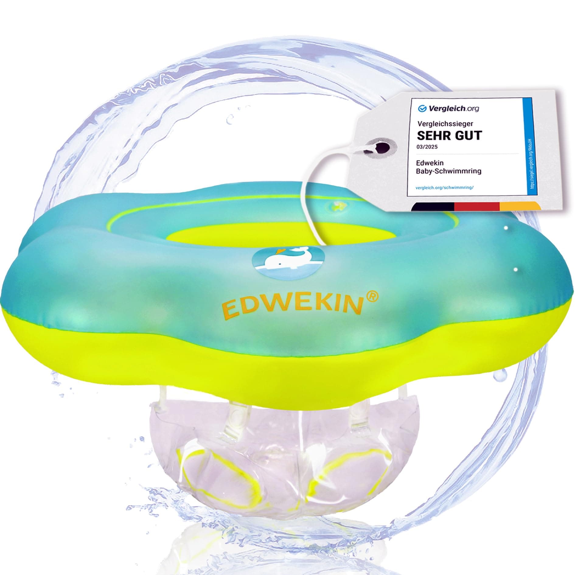 EDWEKIN® Premium Baby Schwimmring - Mitwachsende Schwimmhilfe für Kleinkinder 👶🏊‍♂️