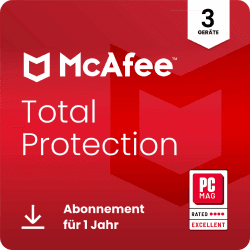 🛡️ McAfee Total Protection (3 Geräte) 2025 | 12 Monate | Secure VPN, Virenschutz Angebot bei HelloDeals