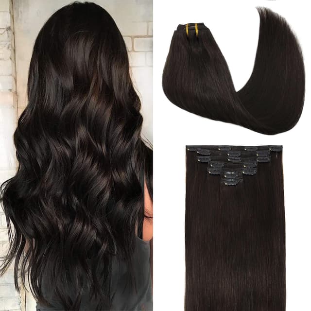 GOO GOO Clip in Extensions Echthaar | Glattes Echthaar für luxuriöses Styling 🌟