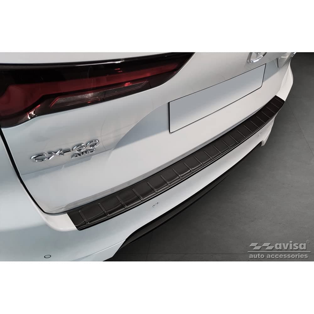 🔥 Mega Deal! Avisa Schwarz Edelstahl Heckstoßstangenschutz für Mazda CX-60 (KH) 2022- 'Ribs' - Nur 81.38€!