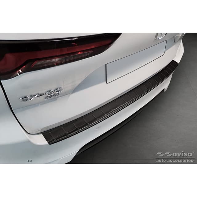 🔥 Mega Deal! Avisa Schwarz Edelstahl Heckstoßstangenschutz für Mazda CX-60 (KH) 2022- 'Ribs' - Nur 81.38€!