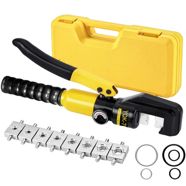 Solsop Hydraulische Crimpzange - Crimpzange Hydraulische Presszange mit 9 Sätzen der Crimpformen 4-70 mm² 🛠️