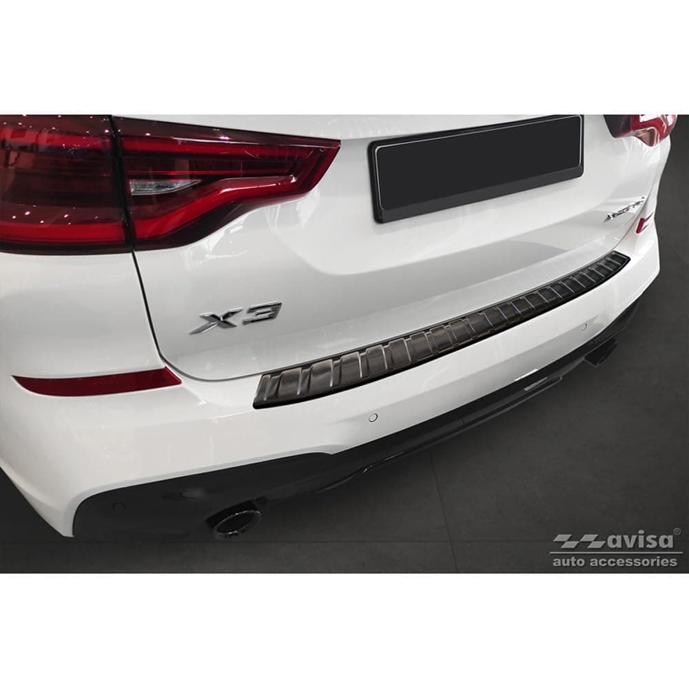 🔥 Super Deal! Avisa Schwarz Edelstahl Heckstoßstangenschutz für BMW X3 G01 M-Paket & Facelift Inkl. M Competition