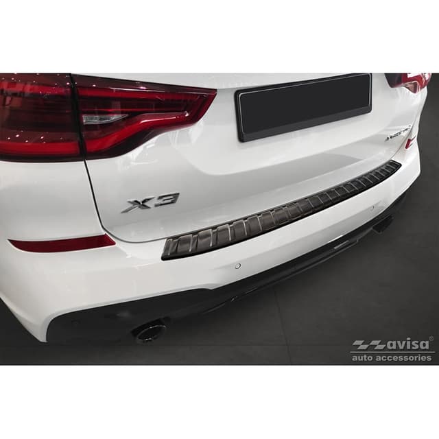 🔥 Super Deal! Avisa Schwarz Edelstahl Heckstoßstangenschutz für BMW X3 G01 M-Paket & Facelift Inkl. M Competition