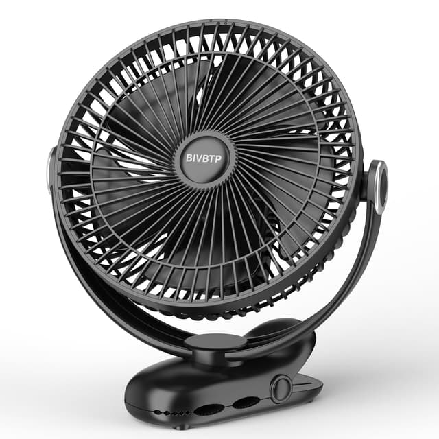 🌀 BIVBTP Tragbarer Clip-On-Ventilator | 720 Grad Drehung | USB-Tischventilator
