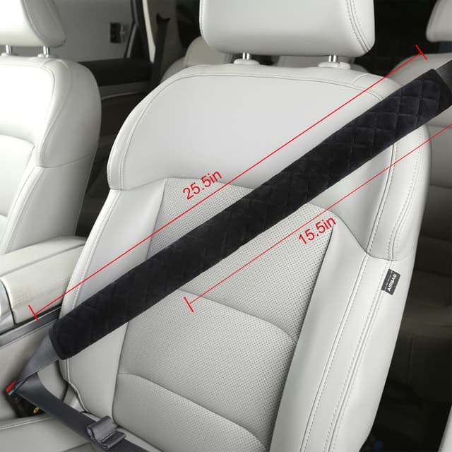 🚗👨‍👩‍👧‍👦 Weiche Auto-Sicherheitsgurtbezüge für alle - 1 Stück Schwarz 40cm