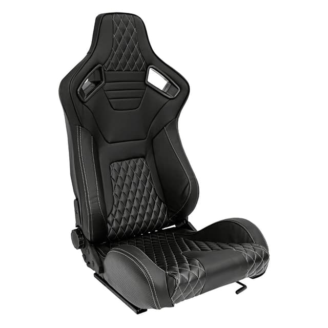 🚗🔥 DEAL: AUTO-STYLE Sportsitze 'AK' - Schwarz Kunstleder + Silbere Naten 🚗🔥