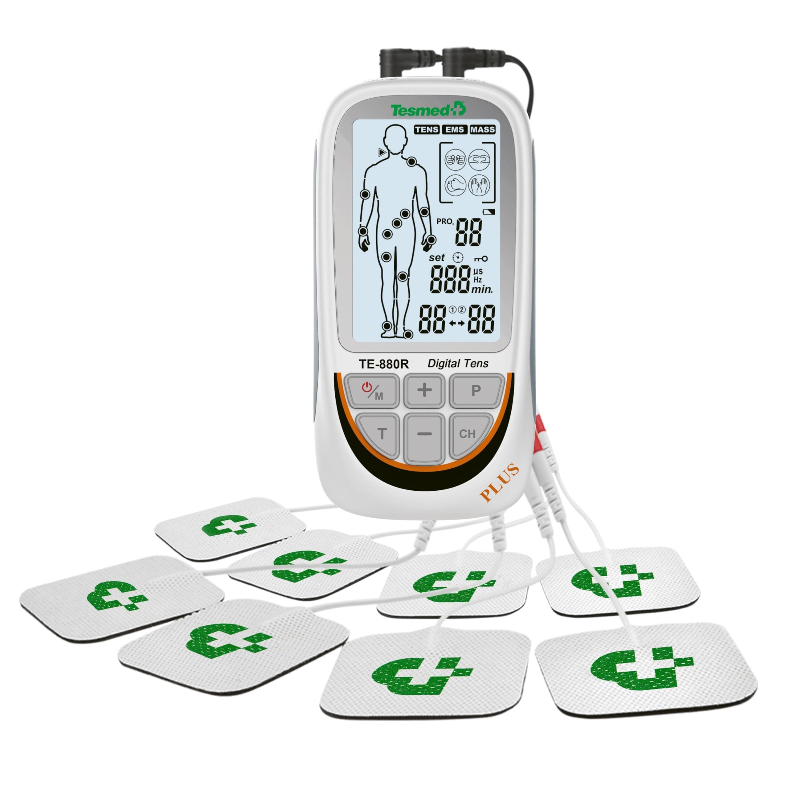 TESMED TE-880R Plus: Wiederaufladbarer Muskelelektrostimulator, EMS, TENS, Massagefunktion 🏋️‍♂️