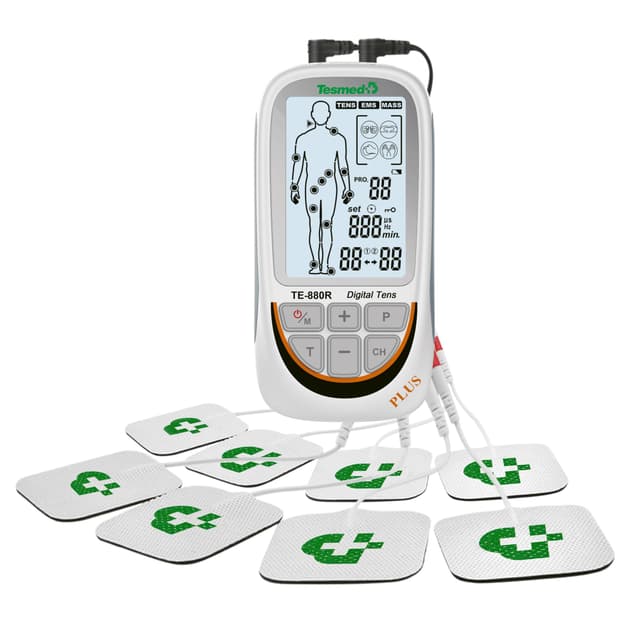 TESMED TE-880R Plus: Wiederaufladbarer Muskelelektrostimulator, EMS, TENS, Massagefunktion 🏋️‍♂️