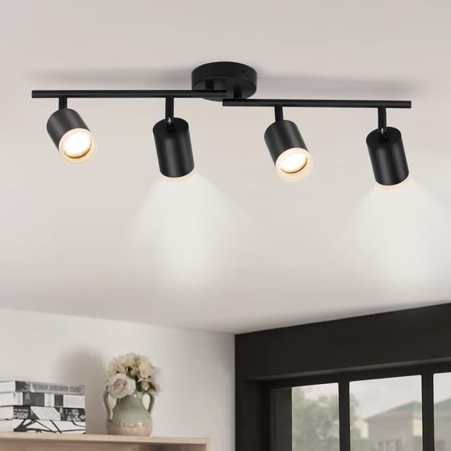 Gr4tec Deckenstrahler 4 Flammig, Modern Deckenleuchte Schwarz 🌟