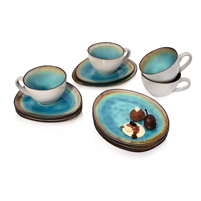 🌟 Sänger | Kaffeeservice Capri aus Steingut 12-teilig | Kaffeeset für 4 Personen 🌟