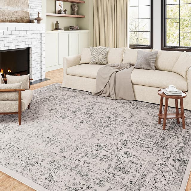 HUGEAR Vintage Grauer Waschbarer Teppich 200x300cm 🏠🔥