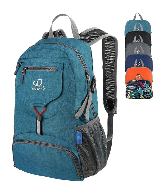 🎒 Wasserfly Ultraleicht Faltbarer Rucksack: 20L Leichter Packable Wanderrucksack Tagesrucksack Trekkingrucksack Outdoor Sportlich Backpack Travel Daypack für Herren Damen Pfauen Blau 🌿