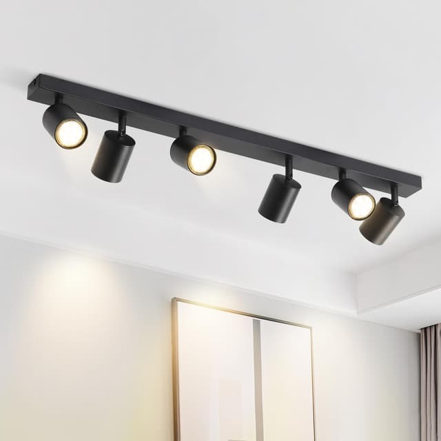 ZMH Deckenstrahler 6 flammig Deckenleuchte Schwarz 🔦💡🌟