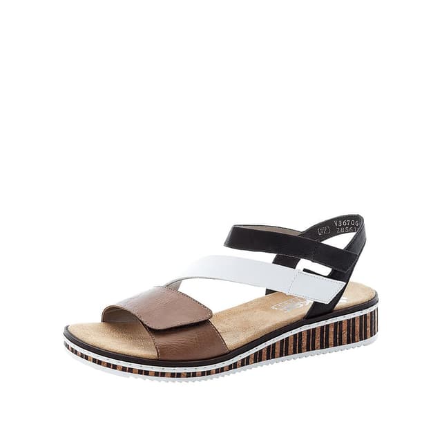🌟 Super Deal: Rieker Damen V3670 Sandale 39 EU Beige Kombi - Nur 33.91€!