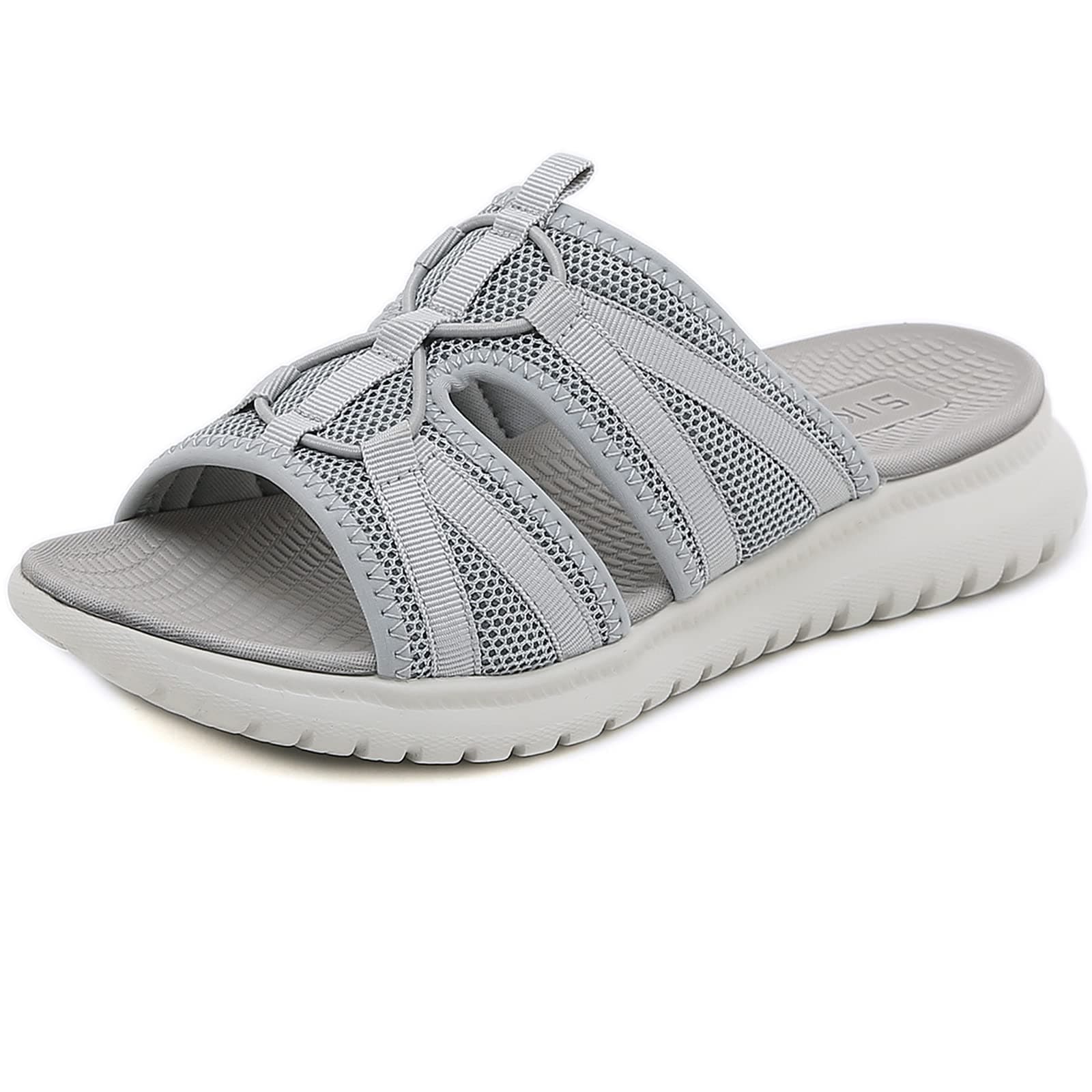Acfoda Orthopädische Sandalen Damen Sommer mit Weiches Fußbett, Gr.35-42 38 EU Grau 😍👡