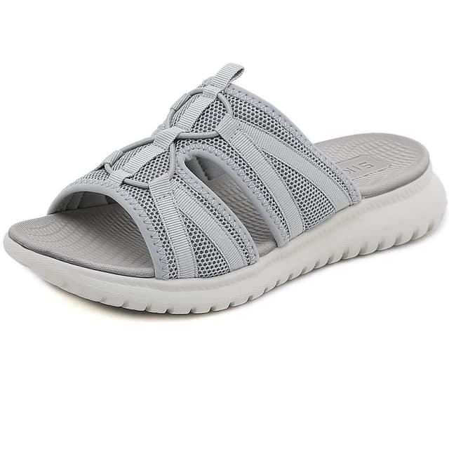 Acfoda Orthopädische Sandalen Damen Sommer mit Weiches Fußbett, Gr.35-42 38 EU Grau 😍👡