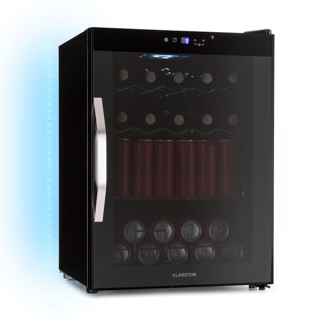 Klarstein Coachella 60 Getränkekühlschrank 🥂 - WLAN, LED-Beleuchtung, Schwarz 60L Energieklasse E